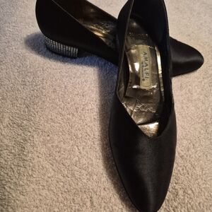 Amalfi Black Heels with Sparkling Silver Accents